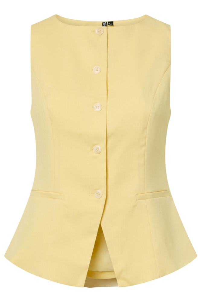 PCJOLINE SL BOATNECK WAISTCOAT WVN 17164265 FRENCH VANILLA